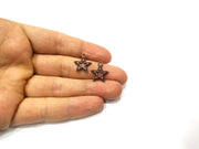 20 Star Charm Antique Copper Charm (17x14mm) G17558