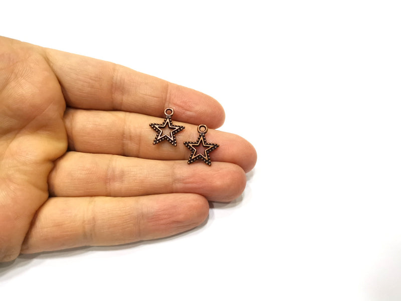 20 Star Charm Antique Copper Charm (17x14mm) G17558
