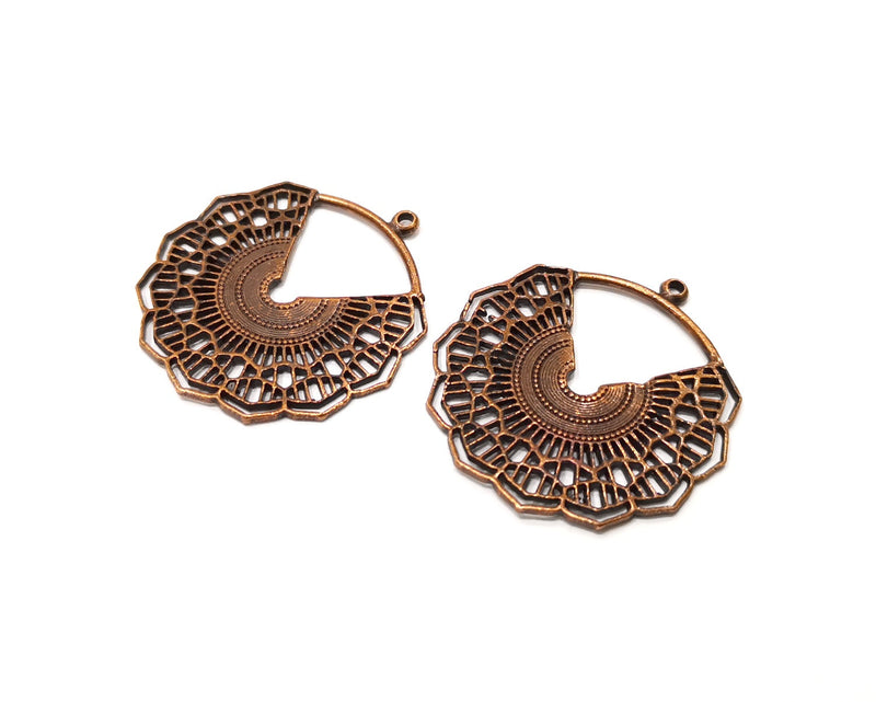 2 Copper Charm Antique Copper Charm (38x36mm) G17561