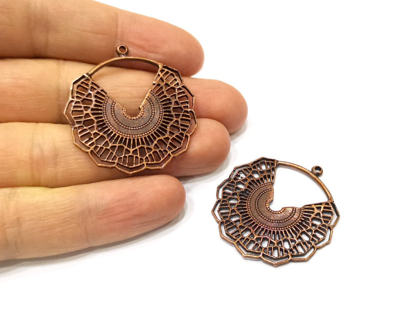 2 Copper Charm Antique Copper Charm (38x36mm) G17561