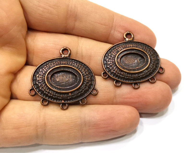 2 Copper Connector Charm Antique Copper Charm (31x30mm) G17564