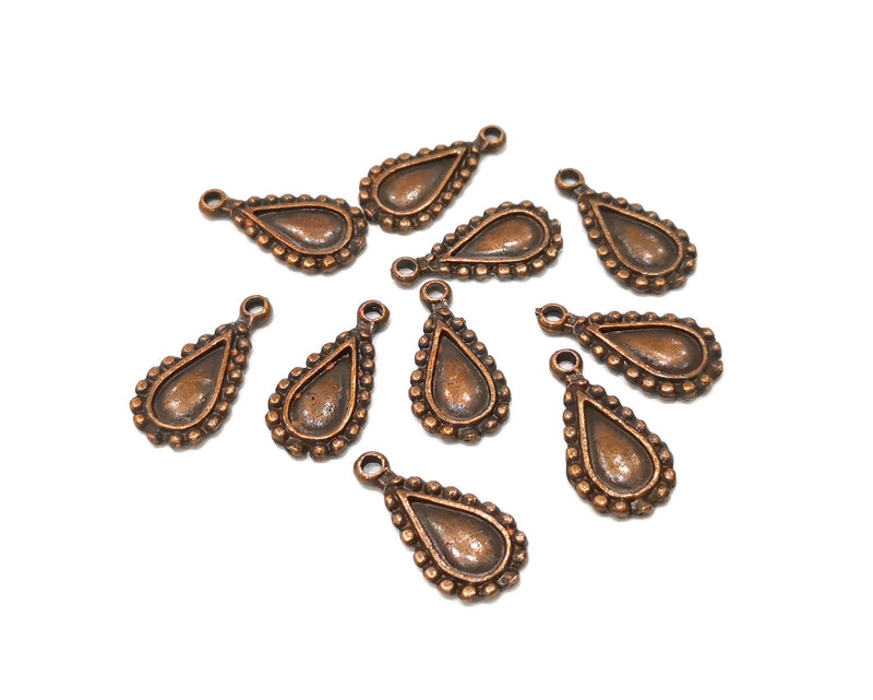 20 Teardrop Charm Antique Copper Charm (20x10mm) G17566