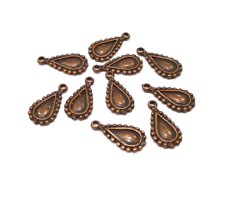 20 Teardrop Charm Antique Copper Charm (20x10mm) G17566