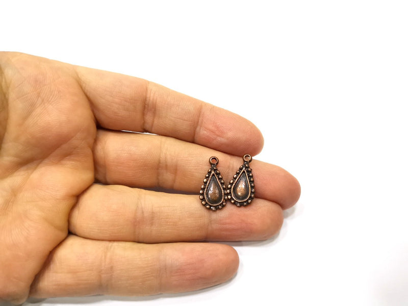 20 Teardrop Charm Antique Copper Charm (20x10mm) G17566