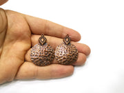 2 Hammered Round Charm Antique Copper Charm (41x30mm) G17567