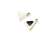 4 Silver Hammered Base Blank inlay Blank Pendant Base Resin Blank Mosaic Mountings Antique Silver Plated Metal (7x6mm blank )  G17132