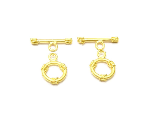 2 Gold Toggle Clasp Findings ,  Gold Plated Brass G17148