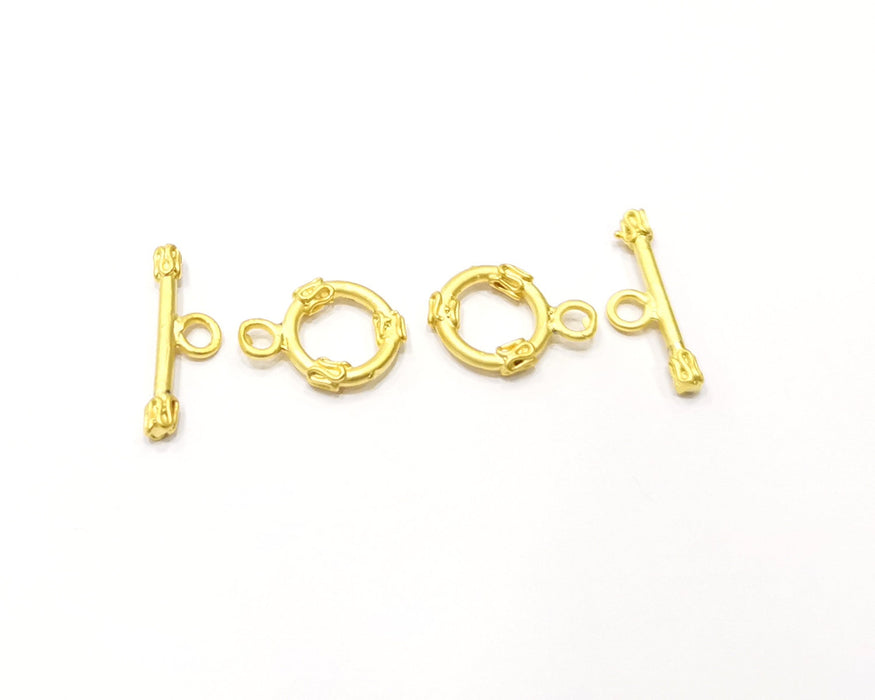 2 Gold Toggle Clasp Findings ,  Gold Plated Brass G17148