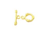 2 Gold Toggle Clasp Findings ,  Gold Plated Brass G17148