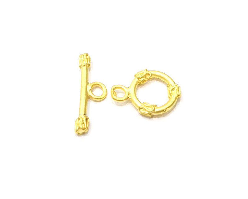 2 Gold Toggle Clasp Findings ,  Gold Plated Brass G17148