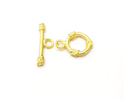 2 Gold Toggle Clasp Findings ,  Gold Plated Brass G17148