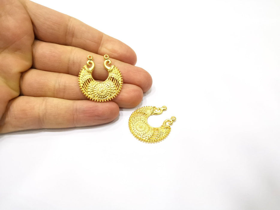 2 Gold Charms Gold Plated Charms  (31x28mm)  G17149