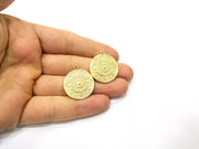 2 Gold Charms Gold Plated Charms  (24mm)  G17151