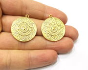 2 Gold Charms Gold Plated Charms  (24mm)  G17151