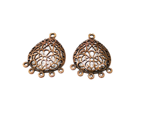 2 Copper Charm Connector Antique Copper Charm (36x24mm) G17171