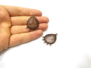 2 Copper Charm Connector Antique Copper Charm (36x24mm) G17171