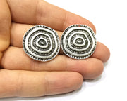 2 Silver Charms Antique Silver Plated Charms (26mm)  G17173