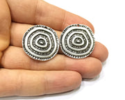 2 Silver Charms Antique Silver Plated Charms (27mm)  G17173