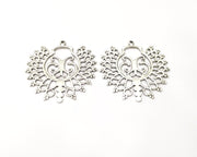 2 Silver Charms Antique Silver Plated Charms (41mm)  G17080