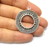 2 Silver Charms Antique Silver Plated Charms (35mm)  G17180