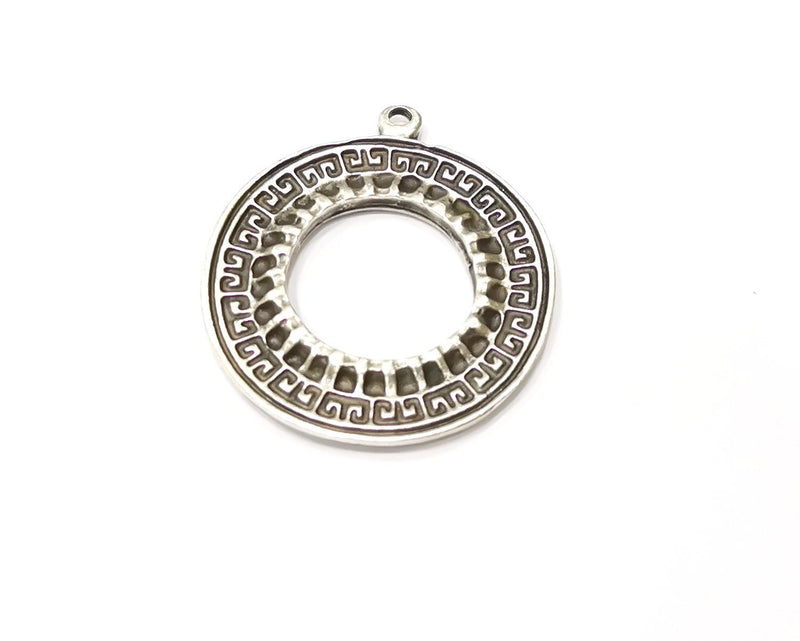 2 Silver Charms Antique Silver Plated Charms (35mm)  G17180