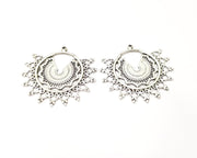 2 Silver Charms Antique Silver Plated Charms (43x40mm)  G17181