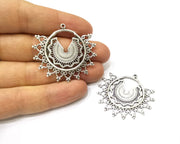2 Silver Charms Antique Silver Plated Charms (43x40mm)  G17181