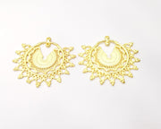 2 Gold Charms Gold Plated Charms  (44x40mm)  G17186