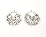 2 Silver Charms Antique Silver Plated Charms (37mm)  G17570