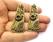 2 Antique Bronze Pendant Bezel Blank inlay Blank Mosaic Blank Resin Blank Base Setting Mountings Antique Bronze Plated (6mm blank) G17571