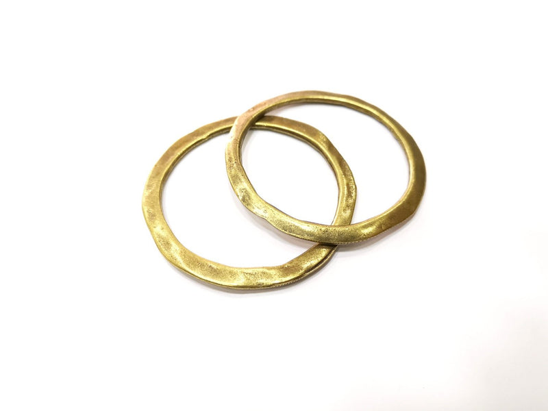 Large Circle Connector Antique Bronze Plated Metal (75 mm) G17579