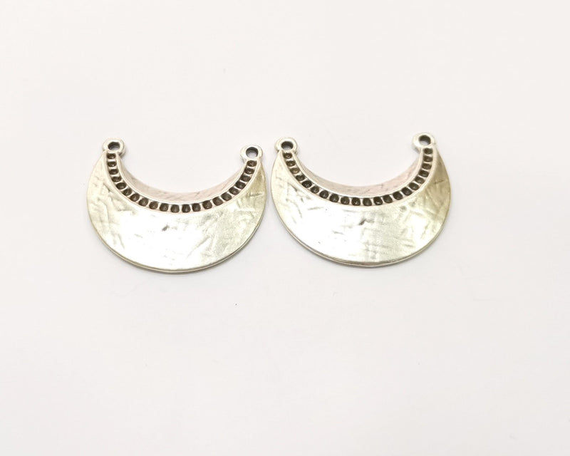 2 Silver Connector Charms Antique Silver Plated Charms (30x25mm)  G17584