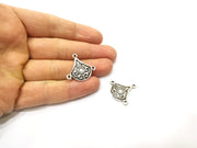 4 Silver Connector Charms Antique Silver Plated Charms (27x25mm)  G17585