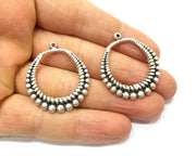 2 Silver Charms Antique Silver Plated Charms (35x31mm)  G17587