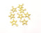 10 Star Charms Gold Plated Charms  (17x15mm)  G17590