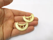 2 Gold Charms Gold Plated Charms  (39x26mm)  G17591