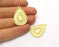 2 Teardrop Charms Gold Plated Charms  (33x22mm)  G17592