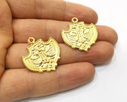 2 Gold Charms Gold Plated Charms  (28x27mm)  G17600