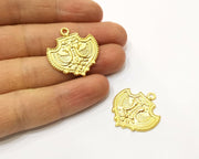 2 Gold Charms Gold Plated Charms  (28x27mm)  G17600