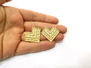 2 Gold Charms Gold Plated Charms  (34x29mm)  G17604