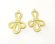 2 Gold Charms Gold Plated Charms  (48x31mm)  G17605
