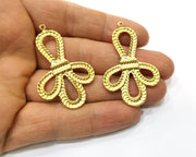 2 Gold Charms Gold Plated Charms  (48x31mm)  G17605