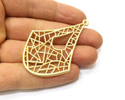 2 Gold Charms Gold Plated Charms  (63x43mm)  G17608