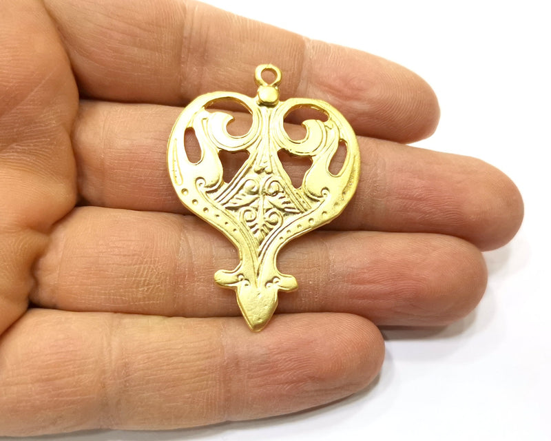 2 Gold Charms Gold Plated Charms  (48x34mm)  G17610
