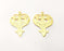 2 Gold Charms Gold Plated Charms  (48x34mm)  G17610