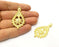 2 Gold Charms Gold Plated Charms  (51x27mm)  G17611