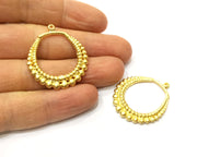 2 Gold Charms Gold Plated Charms  (35x31mm)  G17613