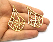 2 Gold Charms Gold Plated Charms  (53x35mm)  G17616
