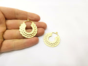 2 Gold Charms Gold Plated Charms  (38x34mm)  G17617