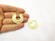 2 Gold Charms Gold Plated Charms  (38x34mm)  G17617